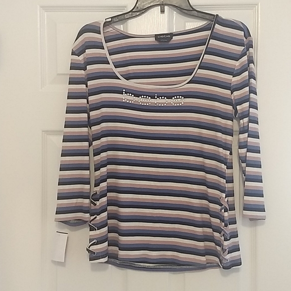 bebe Tops - Bebe stripped t shirt. NWT